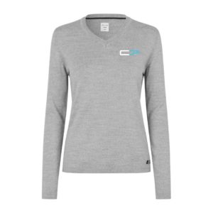 CP Damen V-Pullover grau meliert#varinfo